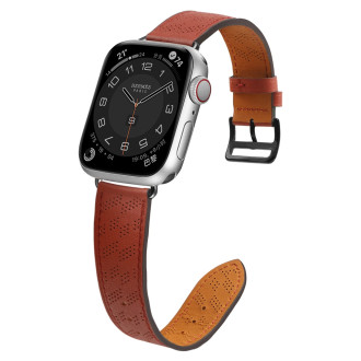 Řemínek Kožený řemínek pro Apple Watch Ultra, SE, 8, 7, 6, 5, 4, 3, 2, 1 (49, 45, 44, 42 mm) páskový náramek červený