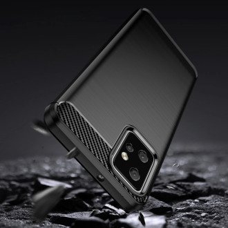 Carbon Case pro Motorola Moto G Power 2023 flexibilní silikonový karbonový kryt černý