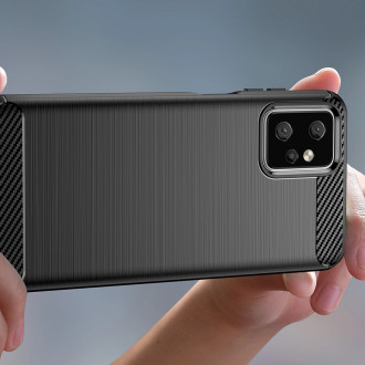 Carbon Case pro Motorola Moto G Power 2023 flexibilní silikonový karbonový kryt černý