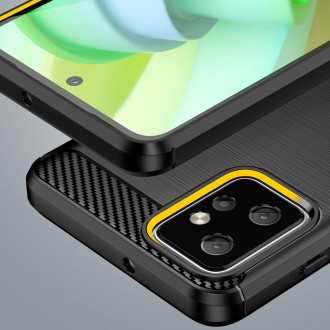Carbon Case pro Motorola Moto G Power 2023 flexibilní silikonový karbonový kryt černý