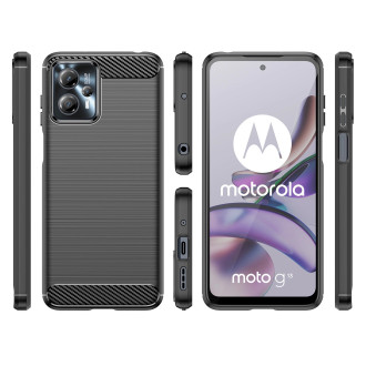 Carbon Case pro Motorola Moto G53 / G13 flexibilní silikonový karbonový kryt černý