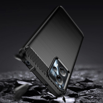 Carbon Case pro Motorola Moto G53 / G13 flexibilní silikonový karbonový kryt černý