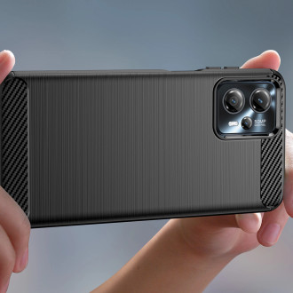 Carbon Case pro Motorola Moto G53 / G13 flexibilní silikonový karbonový kryt černý