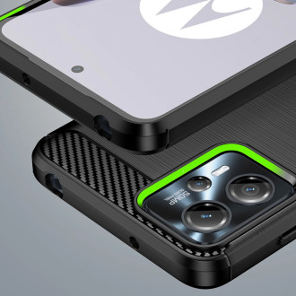 Carbon Case pro Motorola Moto G53 / G13 flexibilní silikonový karbonový kryt černý