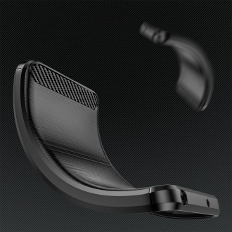 Carbon Case kryt pro T-Mobile Revvl 6 5G flexibilní silikonový karbonový kryt černý
