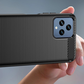 Carbon Case kryt pro T-Mobile Revvl 6 5G flexibilní silikonový karbonový kryt černý