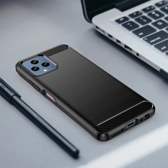 Carbon Case kryt pro T-Mobile Revvl 6 5G flexibilní silikonový karbonový kryt černý