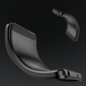 Pouzdro Carbon Case pro flexibilní silikonový karbonový kryt Infinix Hot 12 Pro černý