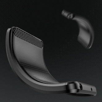 Pouzdro Carbon Case pro flexibilní silikonový karbonový kryt Infinix Hot 20S černý