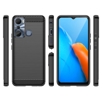 Pouzdro Carbon Case pro flexibilní silikonový karbonový kryt Infinix Hot 20i černý