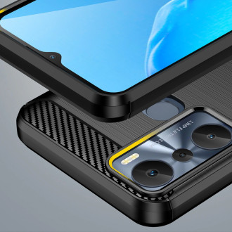 Pouzdro Carbon Case pro flexibilní silikonový karbonový kryt Infinix Hot 20i černý