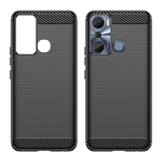 Pouzdro Carbon Case pro flexibilní silikonový karbonový kryt Infinix Hot 20i černý