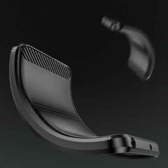 Pouzdro Carbon Case pro Infinix Hot 20 Play flexibilní silikonový karbonový kryt černý