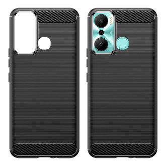 Pouzdro Carbon Case pro Infinix Hot 20 Play flexibilní silikonový karbonový kryt černý