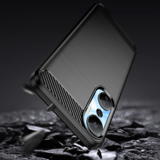 Pouzdro Carbon Case pro flexibilní silikonový karbonový kryt Infinix Hot 20 černý