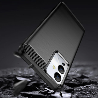 Pouzdro Carbon Case pro flexibilní silikonový karbonový kryt Infinix Note 12i černý