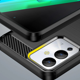 Pouzdro Carbon Case pro flexibilní silikonový karbonový kryt Infinix Note 12i černý
