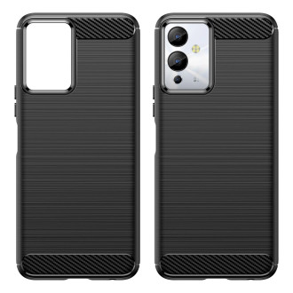 Pouzdro Carbon Case pro flexibilní silikonový karbonový kryt Infinix Note 12i černý