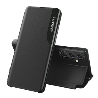Kryt Eco Leather View Case pro Samsung Galaxy A24 4G s odklápěcím stojánkem černý