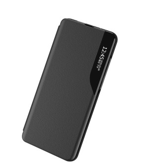 Kryt Eco Leather View Case pro Samsung Galaxy A24 4G s odklápěcím stojánkem černý
