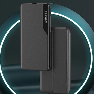 Kryt Eco Leather View Case pro Samsung Galaxy A24 4G s odklápěcím stojánkem černý