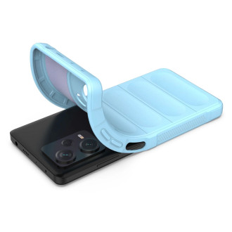 Pouzdro Magic Shield pro Xiaomi Redmi Note 12 Pro+ flexibilní pancéřový kryt světle modrý