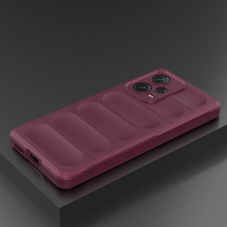Pouzdro Magic Shield pro Xiaomi Redmi Note 12 Pro+ flexibilní pancéřový kryt vínové barvy