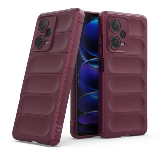 Pouzdro Magic Shield pro Xiaomi Redmi Note 12 Pro+ flexibilní pancéřový kryt vínové barvy