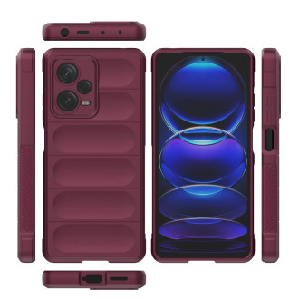 Pouzdro Magic Shield pro Xiaomi Redmi Note 12 Pro+ flexibilní pancéřový kryt vínové barvy