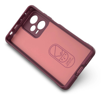 Pouzdro Magic Shield pro Xiaomi Redmi Note 12 Pro+ flexibilní pancéřový kryt vínové barvy