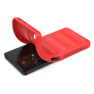 Pouzdro Magic Shield pro Xiaomi Redmi Note 12 Pro+ flexibilní pancéřový kryt červený