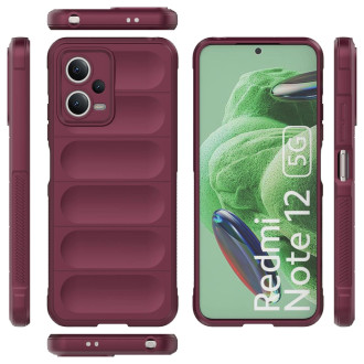 Magic Shield Case Cover pro Xiaomi Redmi Note 12 5G / Poco X5 5G Flexible Armour Cover Burgundy