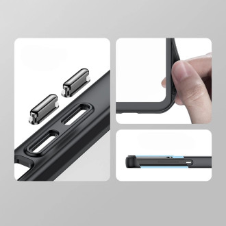 Vyztužený obal s flexibilním rámečkem pro iPhone 15 Pro Max Outer Space - červený