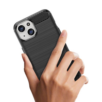 Flexibilní Carbon Case s karbonovým vzorem pro iPhone 15 - modrý