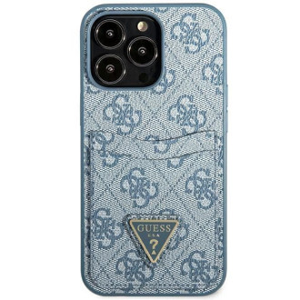 Pouzdro Guess 4G Triangle Logo Cardslot pro iPhone 13 Pro / 13 – modré
