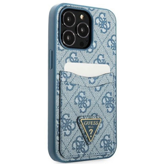Pouzdro Guess 4G Triangle Logo Cardslot pro iPhone 13 Pro / 13 – modré