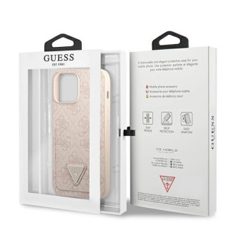 Pouzdro Guess 4G Triangle Logo Cardslot pro iPhone 13 Pro / 13 – růžové