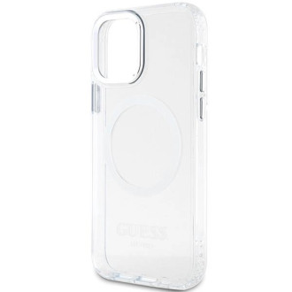 Guess Metal Outline Magsafe pouzdro pro iPhone 12 / iPhone 12 Pro - stříbrné