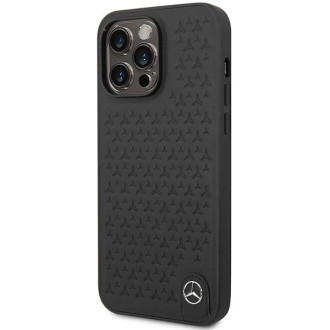 Pouzdro Mercedes Leather Stars Pattern pro iPhone 14 Pro Max - černé