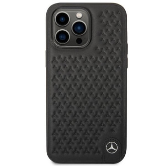 Pouzdro Mercedes Leather Stars Pattern pro iPhone 14 Pro Max - černé