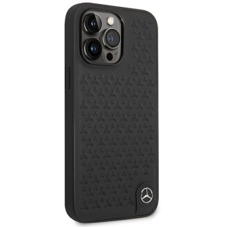 Pouzdro Mercedes Leather Stars Pattern pro iPhone 14 Pro Max - černé