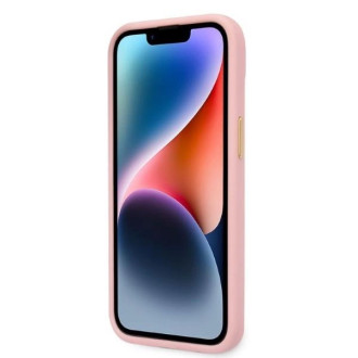 Pouzdro Guess Croco Collection pro iPhone 14 Plus - růžové