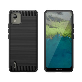 Carbon Case silikonové pouzdro pro Nokia C110 - černé