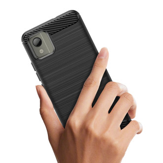 Carbon Case silikonové pouzdro pro Nokia C110 - černé