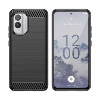 Carbon Case silikonové pouzdro pro Nokia X30 - černé