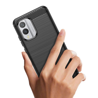 Carbon Case silikonové pouzdro pro Nokia X30 - černé