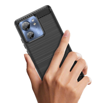 Silikonové pouzdro Carbon Case pro Motorola Edge 40 - černé