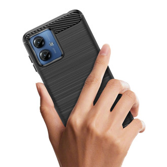 Silikonové pouzdro Carbon Case pro Motorola G14 - černé