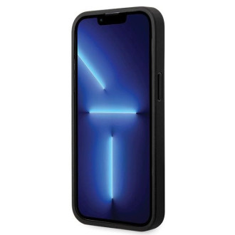 BMW Kožený kryt Diamond Pattern pro iPhone 14 Pro - černý