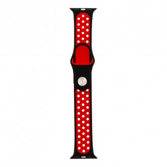 Tactical 130 Double Silikonový Řemínek pro iWatch 1/2/3 42mm Black/Red